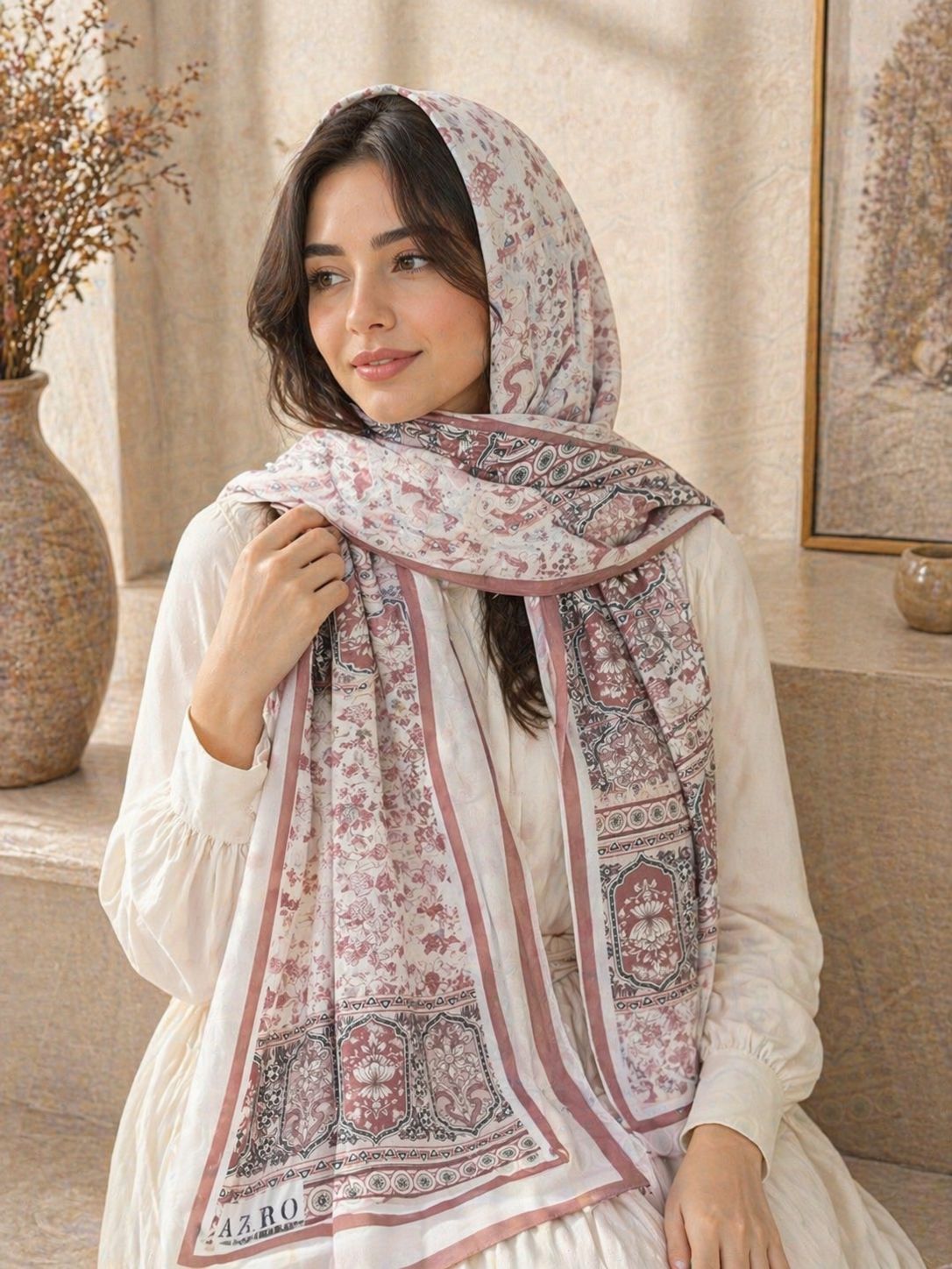 Blush Floral Scarf